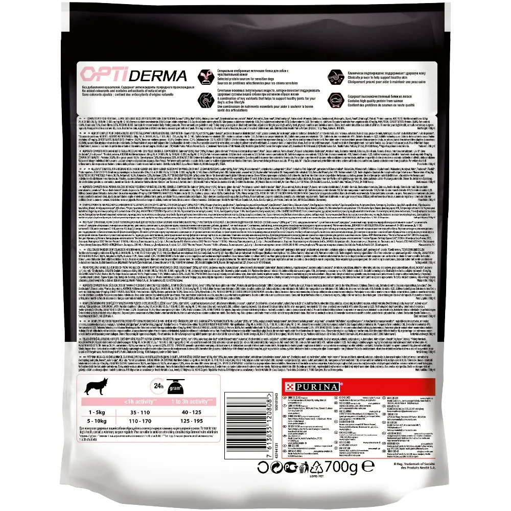 Сухой корм Pro Plan для взрослых собак мелких и карликовых пород с чувствительной кожей с комплексом OPTIDERMA® с лососем и рисом, 5.6 кг