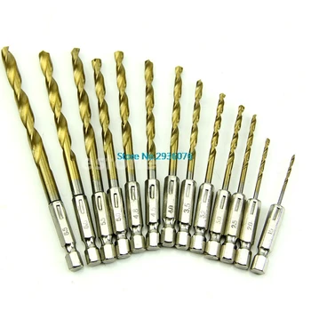 

OOTDTY 13pcs/lot Quick Professional Change High Speed Steel Hex Shank Drill Bits Set