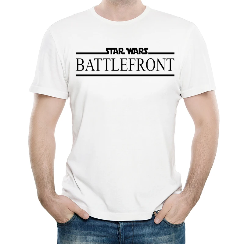 

Star Wars Battlefront T Shirt White Color Mens Fashion Short Sleeve Game Star Wars Logo T-shirt Tops Tees tshirt Casual T-shirt