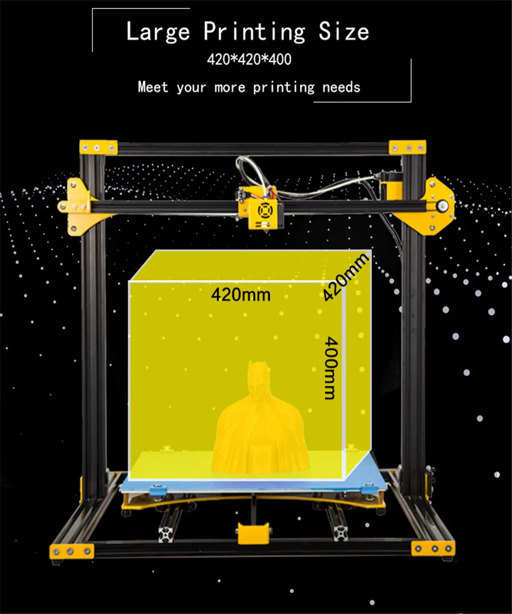 Большой размер печати Sunhokey S3 металлический 3d принтер DIY Kit 420x420x400 для 3D печати