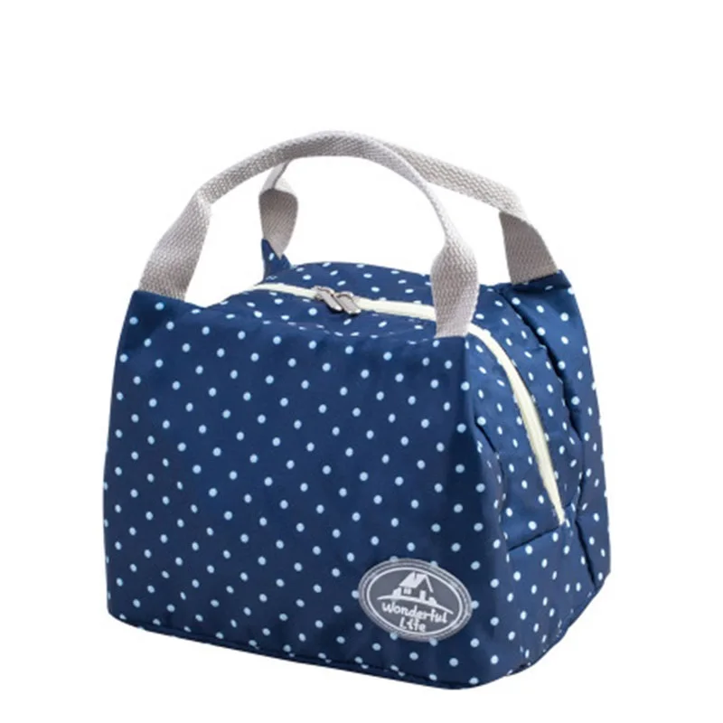 Fashion Portable Insulated Canvas Lunch Bag Thermal Food Picnic Lunch