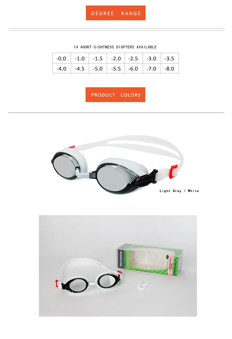 Barracuda Dr. B плавательные очки для близоруких анти-туман УФ Защита Водонепроницаемый для водного спорта для плавания очки для взрослых женщин#92295