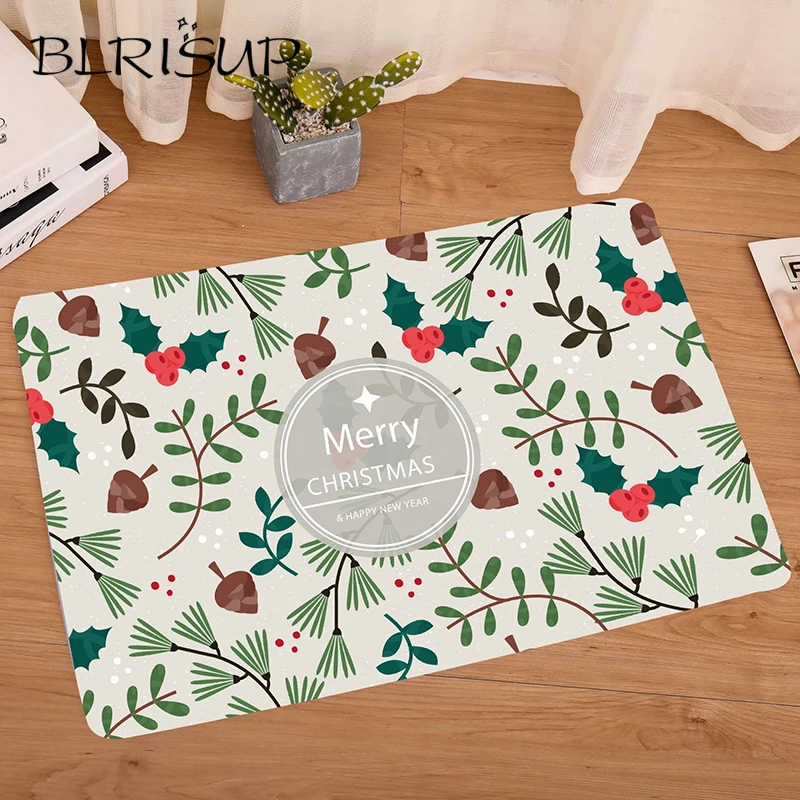 

BLRISUP Morden Style Dust-Proof Anti-Slip Doormat Bedroom Washroon Floor Mat Kitchen Carpetd Entrance Door Mat Christmas Carpet