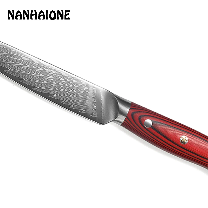 NANHAIONE 5 дюймовый Универсальный поварской нож японская Дамасская нержавеющая