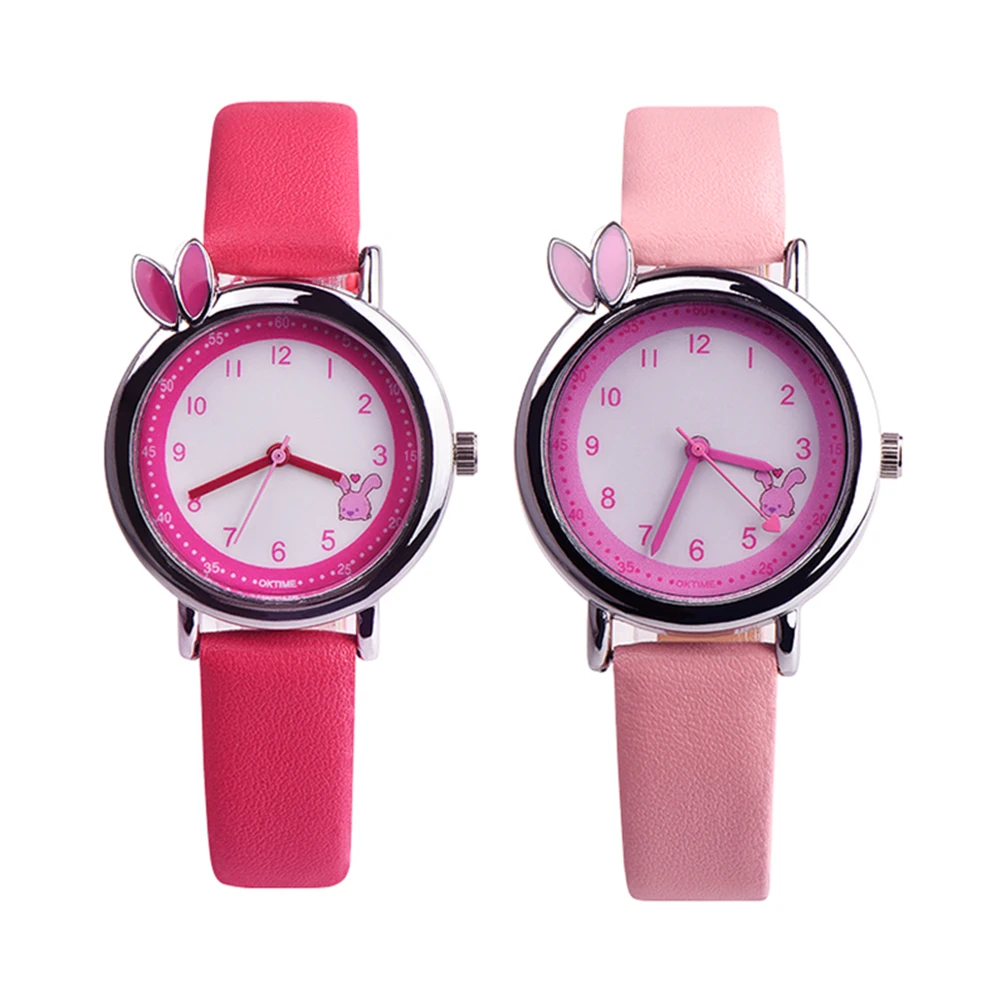 

Cute Rabbit Ear Girls Faux Leather Band Waterproof Analog Quartz Wrist Watch