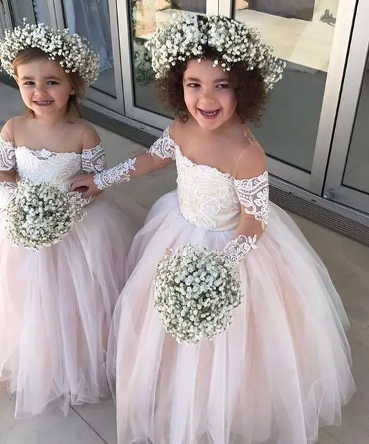 blush pink flower girl dress