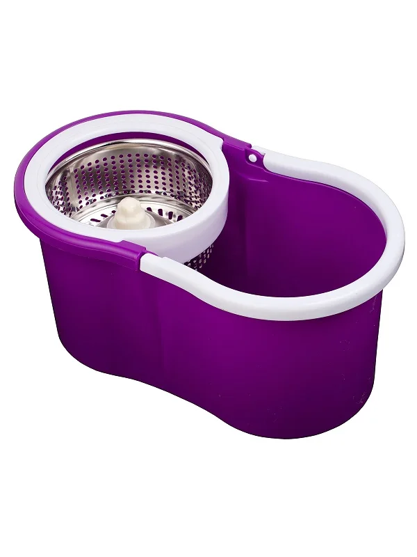 SOKOLTEC Mop Bucket Hand Free Wringing Stainless Steel Mop Self Wet And Cleaning System Dry Cleaning Microfiber Mop Spin Nozzle - Цвет: Сливовый