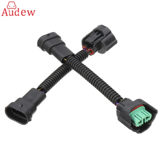 2 X H11 H8 Headlight Bulb Socket Wiring Harness Wire 2 X H11 H8 Headlight Bulb Socket Wiring Harness Wire Connector Plug Extension Cable Male Female
