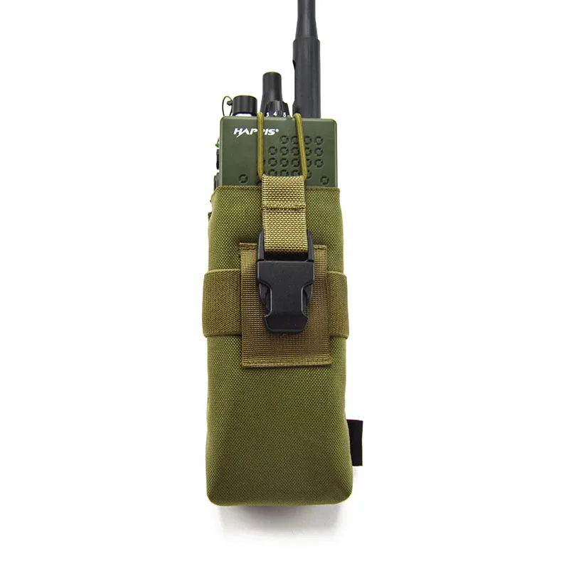 

TW-P004 TwinFalcons Tactical Radio Case Holder Walkie Talkie Bag Adjustable Molle Pouch Open Top PRC 148 MBITR Radio Carrier