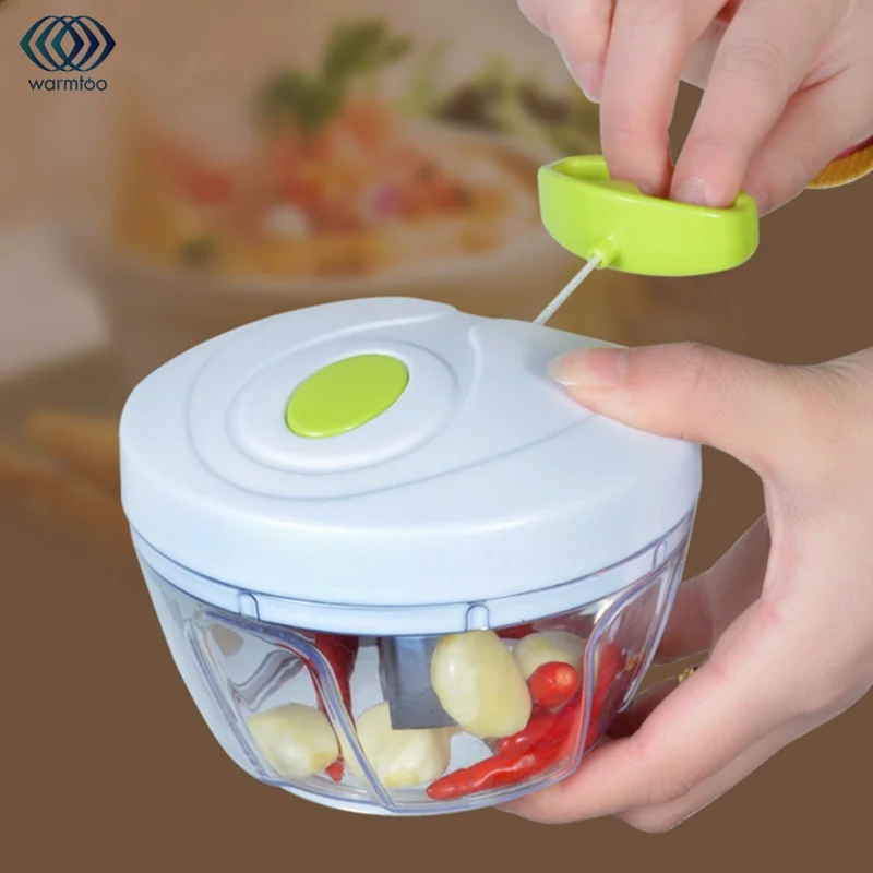 Multifunctional Manual Pull Rope Meat Grinder Rotary Cutting Device White Pull Food Chopper Household Kitchen hand pull design manual meat grinder garlic grinder food chopper