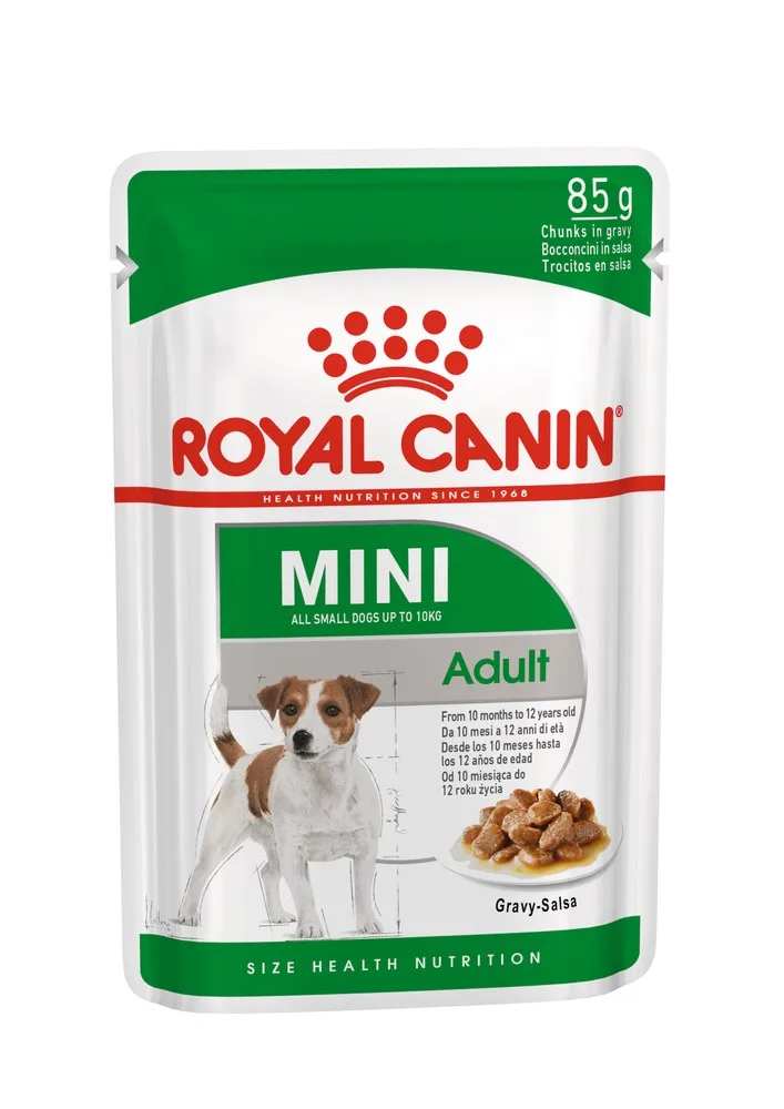 Royal Canin Mini Adult пауч для взрослых собак мелких пород(соус), 24*85 г