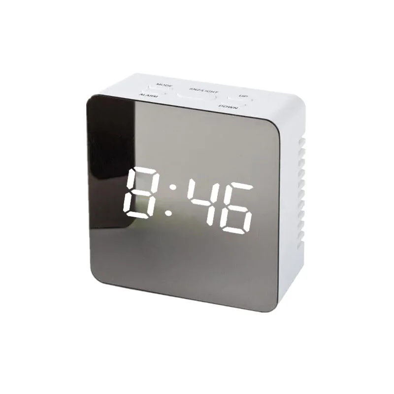 

2019 Multifunctional Digital Clock LED Mirror Best Selling Alarm Clock Snooze Time Temperature Display Electronic Table Watch