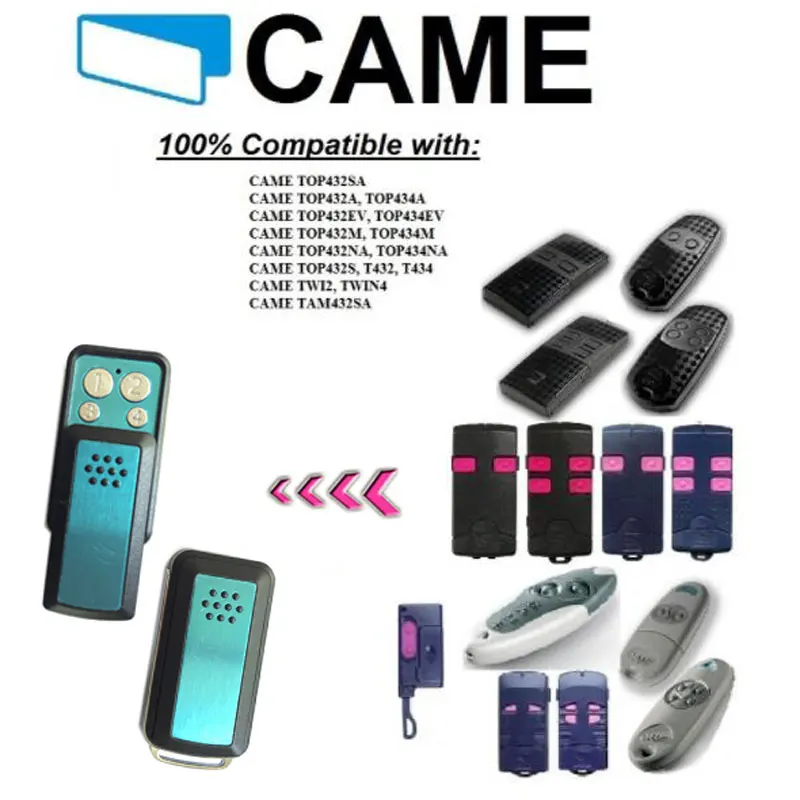 

2pcs CAME TOP432NA,TOP434NA,TOP432A,TOP434A,TOP432SA,TWIN2,TAM432SA replacement Cloning/Duplicator Remote Control Key Fob 433Mhz