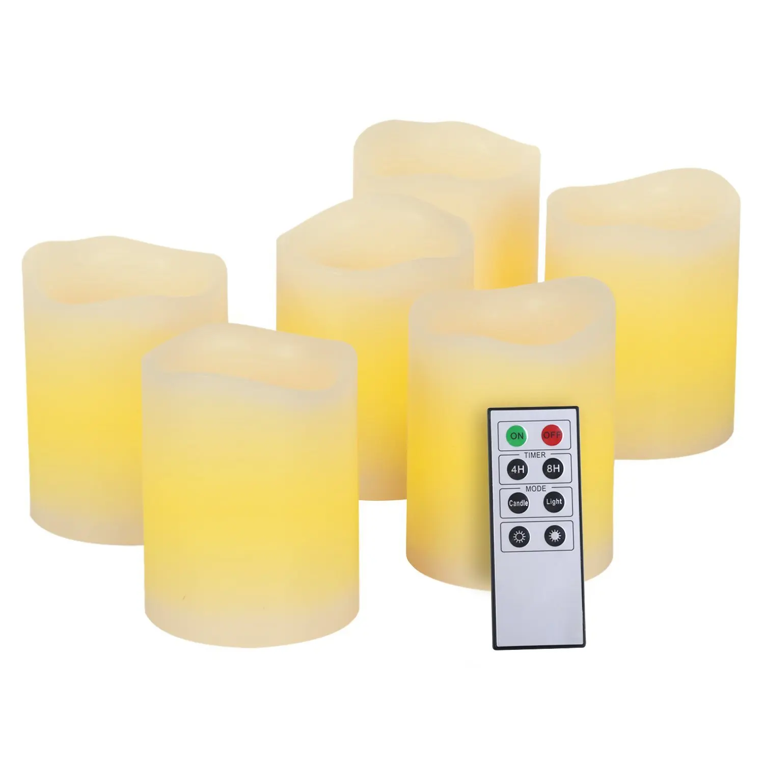 

Kohree 6pack Real Wax Led Candle Lights Retro Electric Candles Light with Battery Remote Control Wedding Church Party Home Decor
