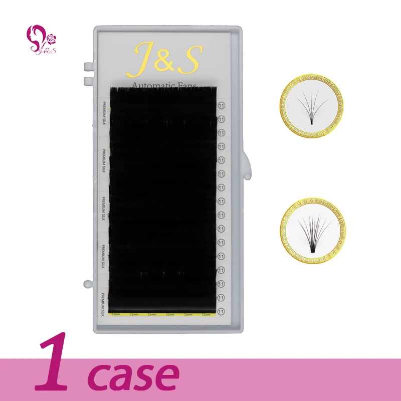 J & S Easy Fan Lashes Auto Fans Faux Mink Extension Ciglia 1 Pezzo 16 Linee
