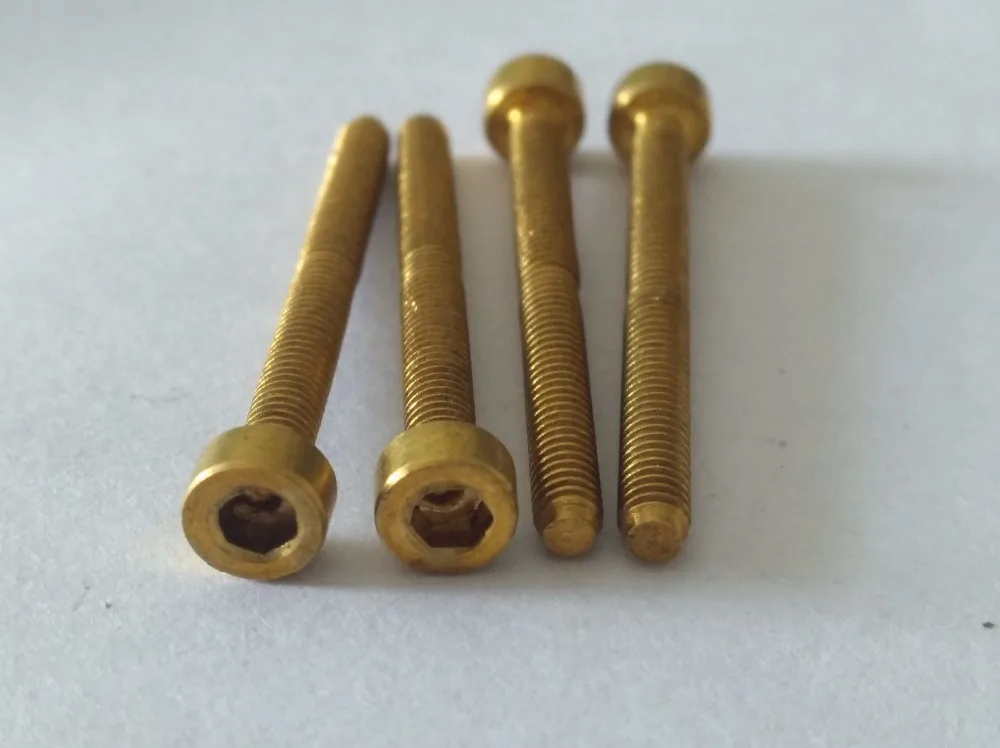 4pcs M6 brass allen screws hex socket cap head bolts inner hexagon slot