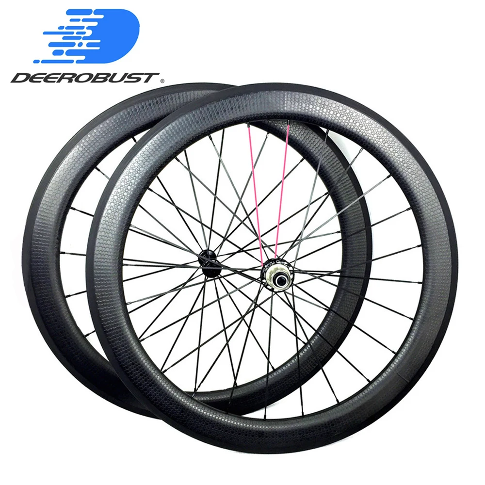

2:1 Ratio Wide FLANGE 700C 45mm 58mm 80mm U-Shaped Dimpled Carbon Clincher Bicycle Wheels Road Wheel set Powerway R49 20 24 Hole