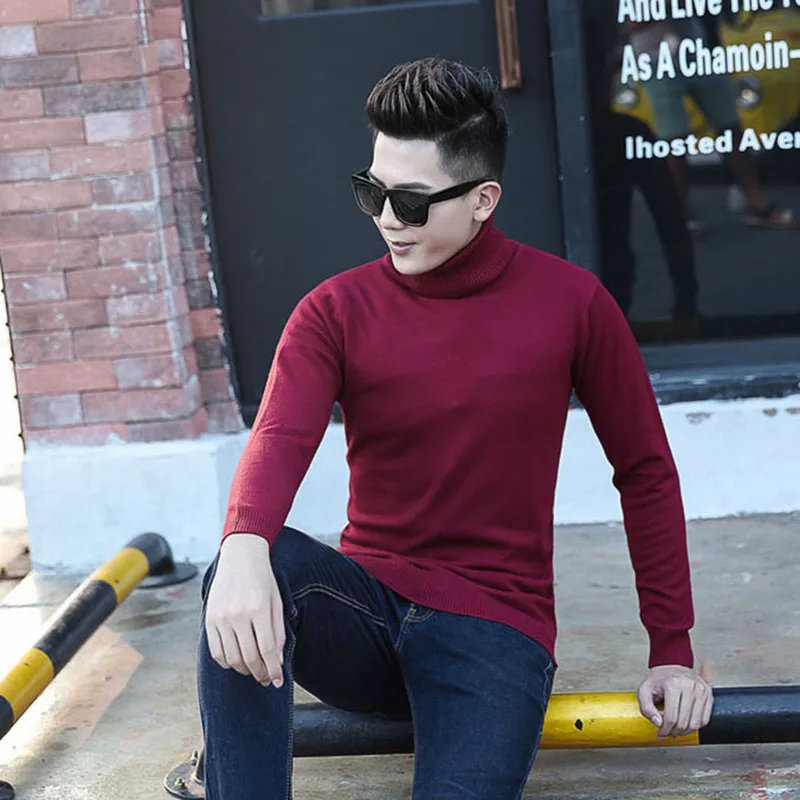 men's sweater long sleeve knitted winter sweaters wool