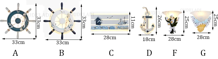 Средиземноморский стиль декоративный настенный светильник деревянный Руль рулевой Корабль Руль Кафе фон Детская комната украшения
