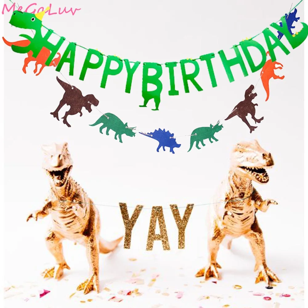 Banderole Theme Dinosaure Pour Premier Anniversaire Guirlande De Dinosaure Decorations Pour Fete Prenatale Fete Prenatale Pour Enfants Aliexpress