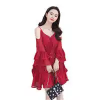 2018-New-Models-Sweet-Lotus-Leaf-Flared-Sleeve-V-neck-Strap-Dress-Spring-Summer-Lace-Dress.jpg_640x640