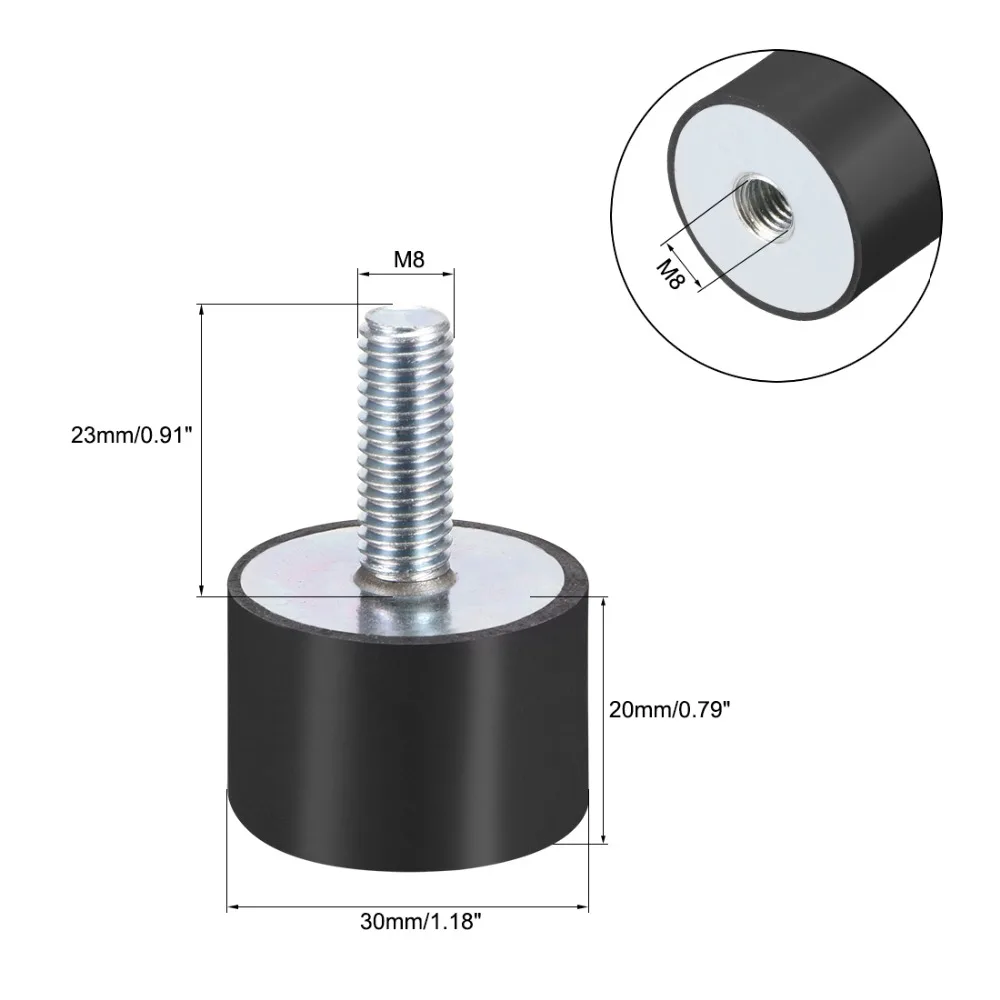 UXCEL 4 шт. женские резиновые крепления вибрационные изоляторы заменяет антивибрационные колодки плоские Silentblock базовый блок 9 размеров дюбели