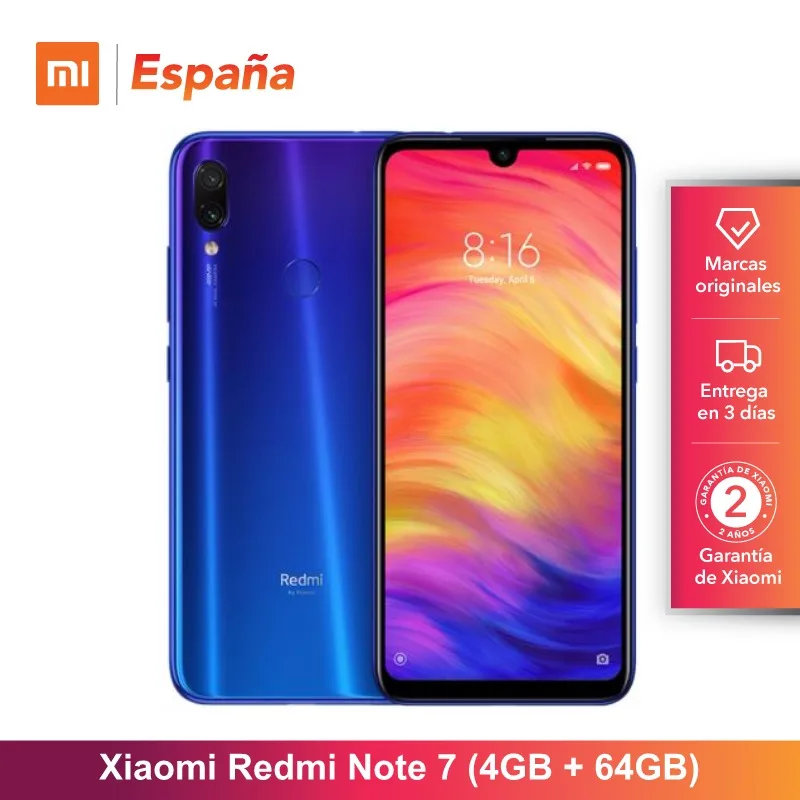 [Versión Global para España] Xiaomi Redmi Note 7 (Memoria interna de 64GB RAM de 4GB, Camara dual trasera de 48 MP)