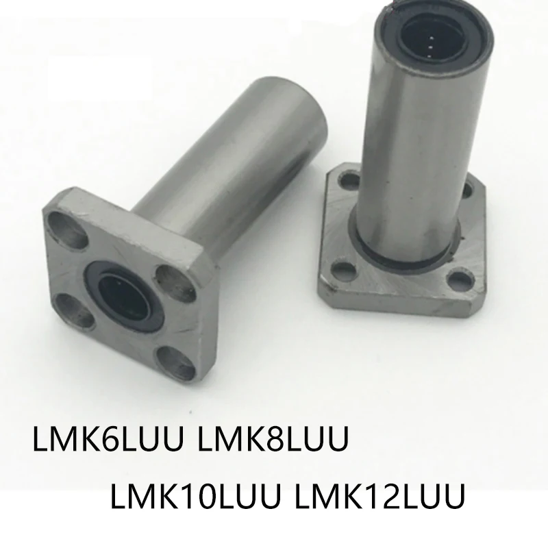 

1pc LMK6LUU LMK8LUU LMK10LUU LMK12LUU Long Type Bearing steel Flange Linear Ball Bearing Linear Bush For 3D Printer XYZ CNC Part