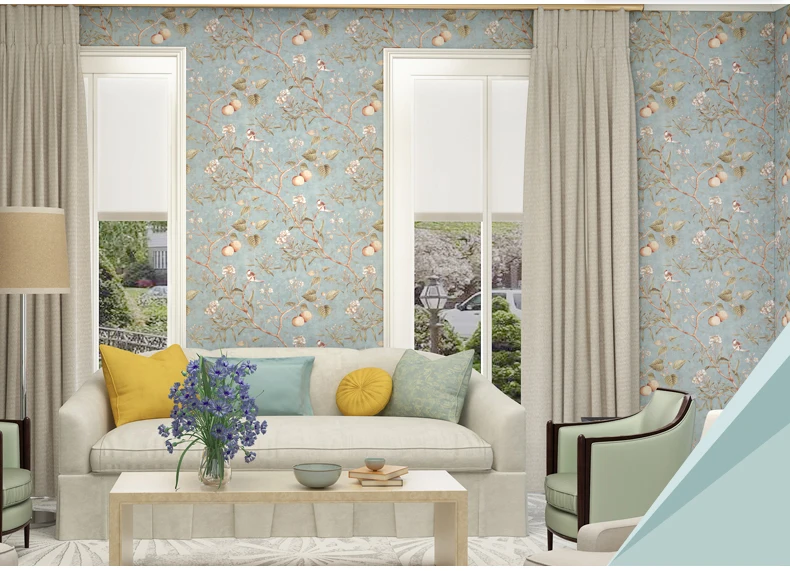 rolo verde amarelo papier peint qz035