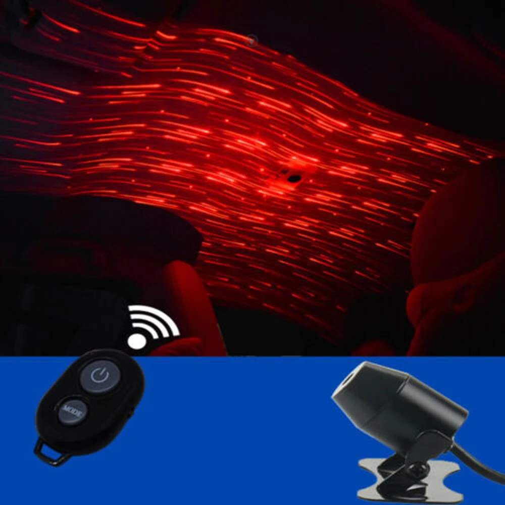 USB الأحمر جهاز عرض (بروجكتور) ليد نجمة ضوء سيارة الداخلية جو نيزك مصباح المنزل حزب