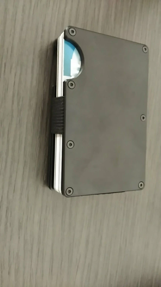 New Man Pocket Wallet Aluminum Bank Credit Card Holder Portable Rfid Blocking Porte Badge Travel Organization Holder photo review