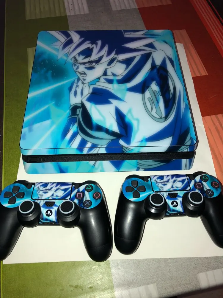 Dragon Ball Z GOKU Sticker Decal and Thumb Grips caps for Playstation 4