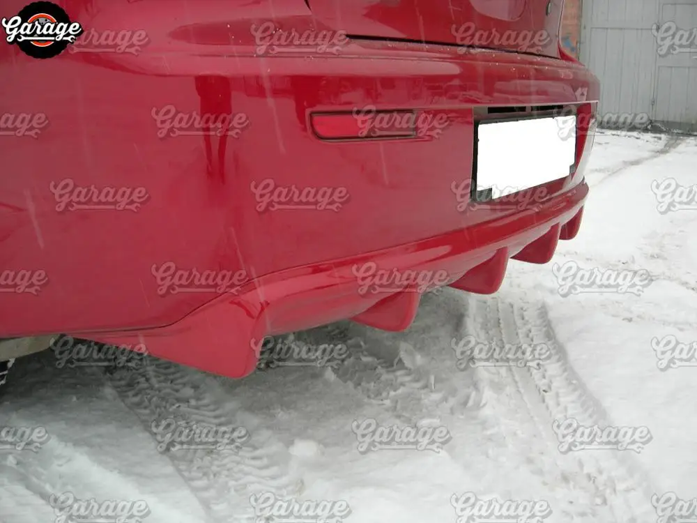 Диффузор для Mitsubishi Lancer 10 2007 2015 заднего бампера ABS пластик одна прокладка трубы