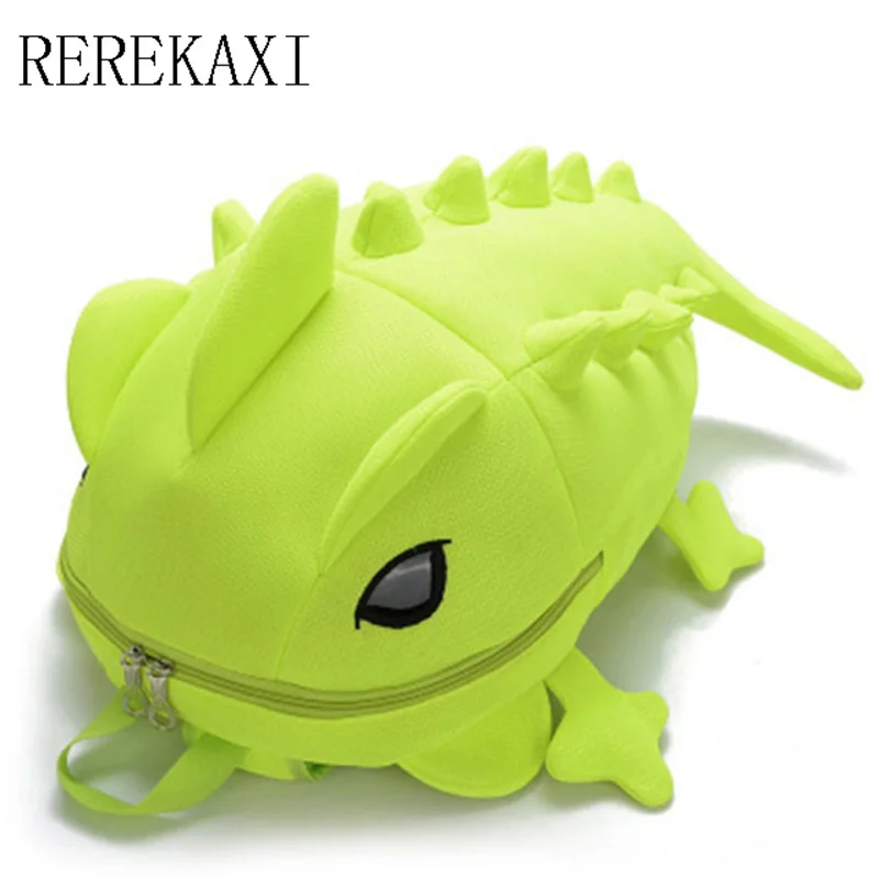 

New Fashion Nylon Chameleon Cartoon Backpack Dinosaur Monster Student Bag Creative Travel Bag For Girl Boy Backpack