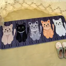 Принт с героями мультфильмов Kawaii, коврик с кошкой коврик короткий плюшевый коврик для дома двери ковер при входе нескользящий коврик для прихожей