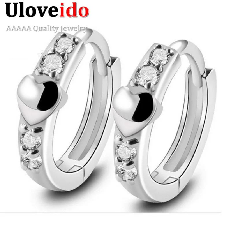 Buy Cool CZ Zircon Silver Heart Studs Earrings For