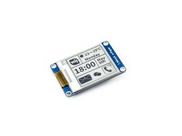 200x200, 1.54inch E-Ink display module Without PCB Communicate via SPI interface Supports various controller boards