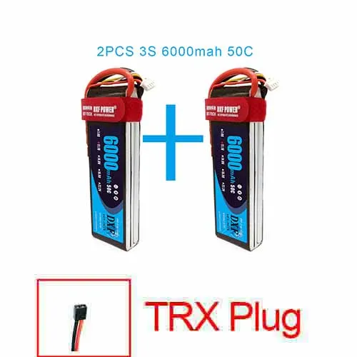 2 шт. DXF 2S 3S 4S 6S 7,4 V 11,1 V 14,8 V 22,2 V 6000mAh 50C Lipo батарея rex-450 вертолет с фиксированным крылом Квадрокоптер RC автомобиль Лодка - Цвет: 3S6000mah50C-TRX