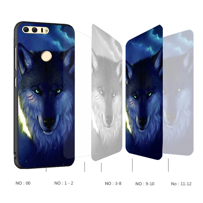Huawei honor 8 Case Original Cover for Huawei honor 8 Case Bag honor 8 Cover Skin Wolf Fish Skull Fundas 100% 3