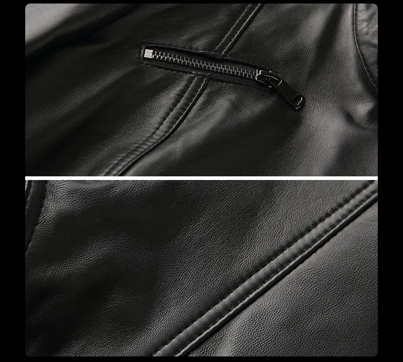 Женская Черная узкая мотоциклетная байкерская куртка из натуральной овечьей кожи, пальто на молнии, casaco feminino ropa, LT2457