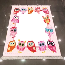 Else белый пол цветной милые совы розовые рамки 3d противоскользящее микроволокно сзади моющиеся декоративные Kilim детская комната области ковры