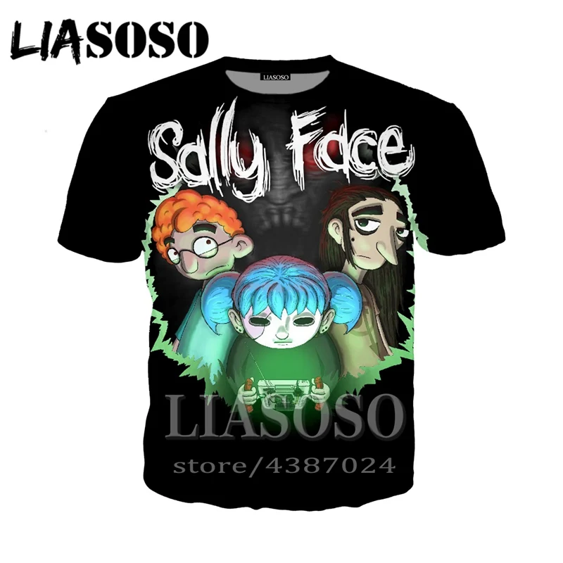 

Fashion t-shirt 3D print Men women rock tees Anime streetwear t shirt Harajuku Sally face clothes punk game Short Sleeve E432
