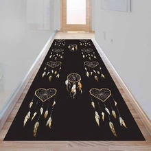 Anelse Aztec богемное коричневое птичье перо Сердце 3d принт Нескользящая микрофибра моющийся длинный коврик для прихожей