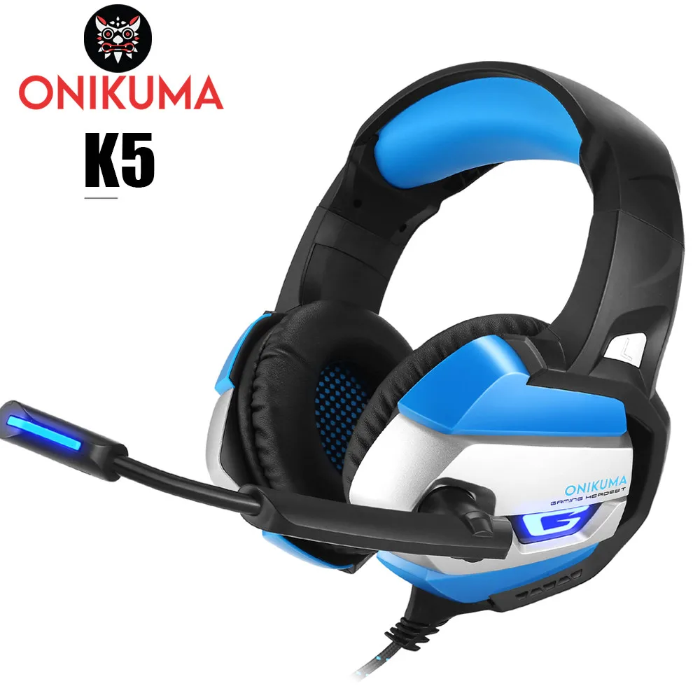 ONIKUMA K5 best игровая стереогарнитура casque 3,5 мм глубокий бас наушники с микрофоном для PS4 геймпад новой Xbox One PC ноутбук