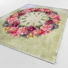 Розовый, красный, желтый, розы с объемным принтом, не скользящая микрофибра, для гостиной, декоративный современный моющийся коврик, коврик