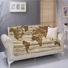 Else крем дерево Земля Карта мира винтажный 3D принт гостиная пятнистостойкая печатная мебель протектор сиденья Диван Чехол