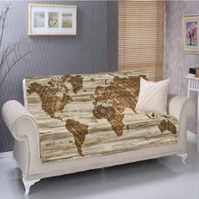 Else Cream Tree Wood Mapa Mundial de la tierra Vintage impresión 3D sala de estar resistente a las manchas impreso muebles Protector cubierta de asiento de sofá