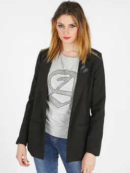 

Long blazer with brooch