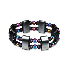 Double Layers Multi-Color Beads Magnetic Hematite Bracelet Pain Relief Jewelry