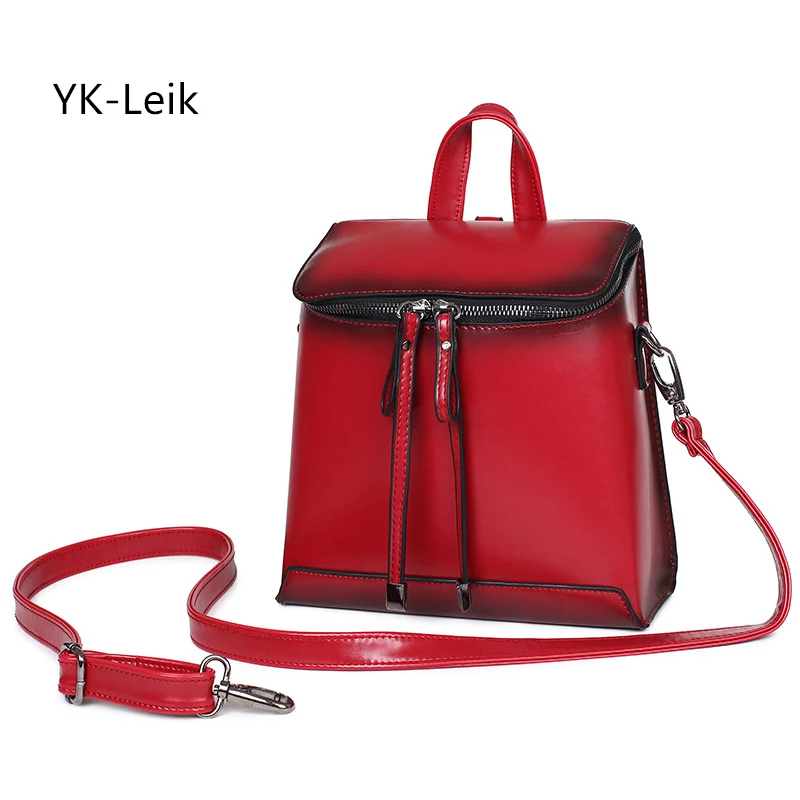 YK Leik Retro Academy style ladies backpacks vintage patent leather backpack women school bags mochila feminina